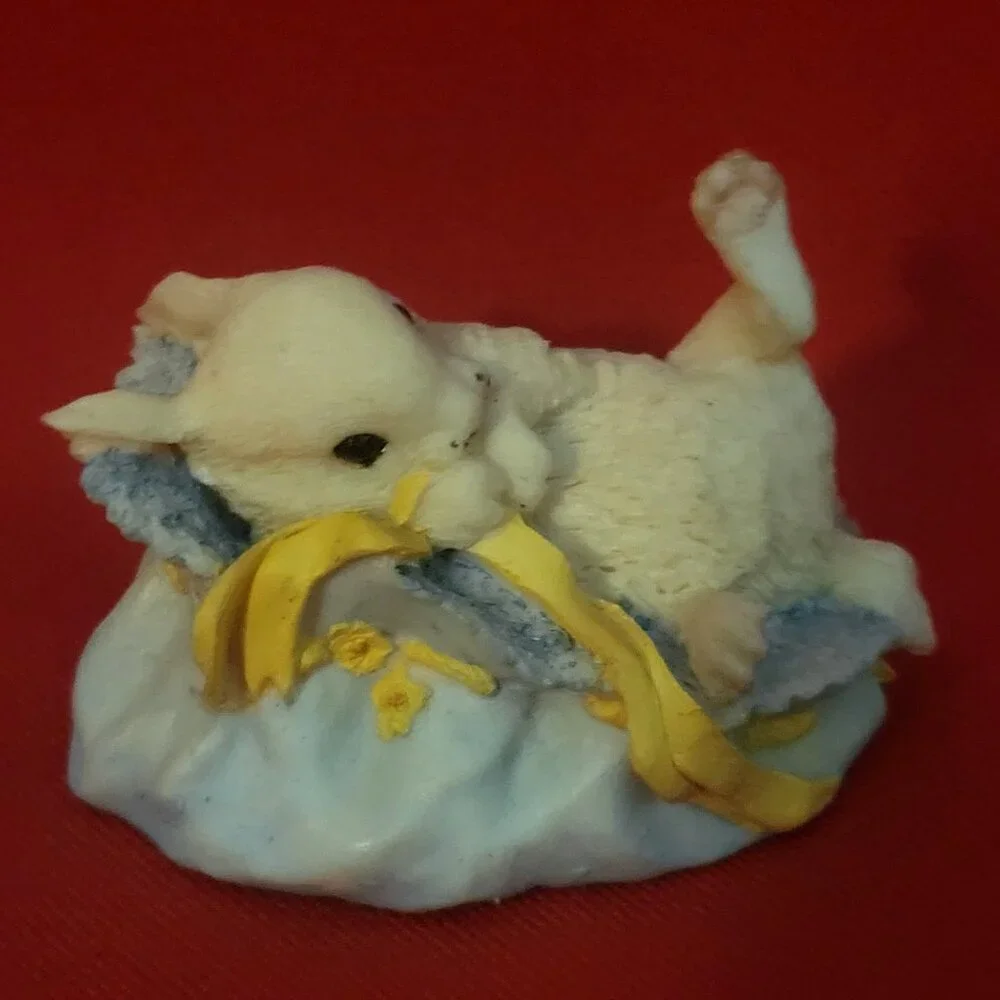Aynsley Master Craft Playful Baby Rabbit Figurine Hand Painted